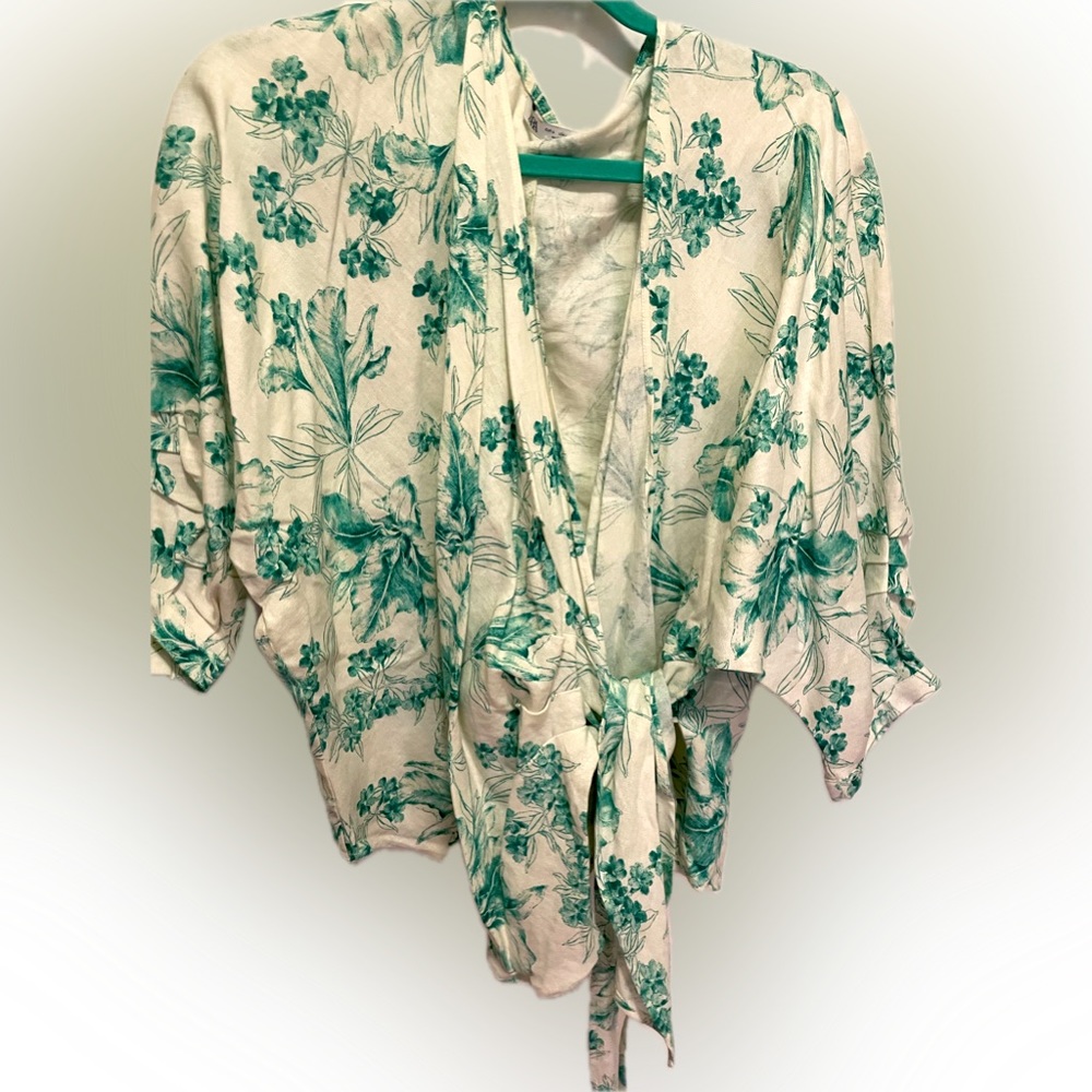 Zara linen wrap shirt